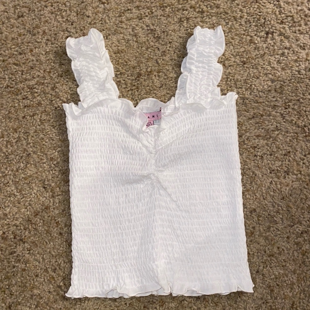 White Scrunched Tank
